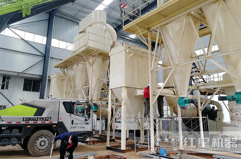 碳酸鈣工業(yè)深加工生產線安裝現(xiàn)場