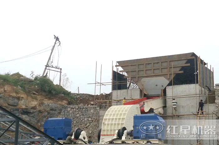 錘式石子機現場