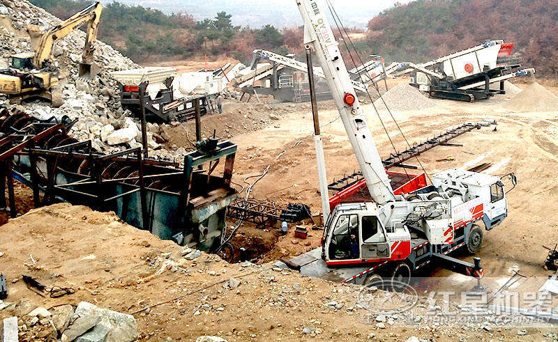 紅星機器大型流動打石子機 紅星機器大型流動打石子機