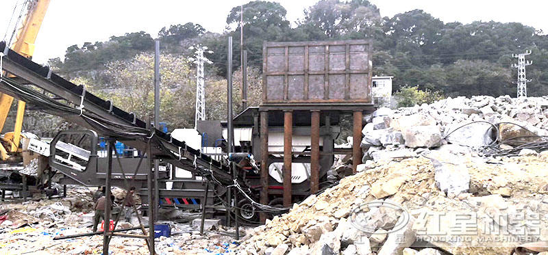 輪胎大型移動破石機 輪胎大型移動破石機