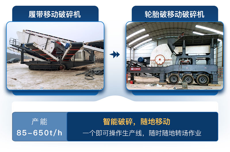 履帶式和輪胎式兩種類型破碎機 履帶式和輪胎式兩種類型破碎機