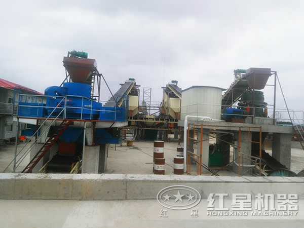 河北承德100噸河卵石制砂生產線現場圖 河北承德100噸河卵石制砂生產線現場圖