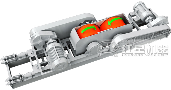 對(duì)輥式破碎機(jī)的工作原理 對(duì)輥式破碎機(jī)的工作原理