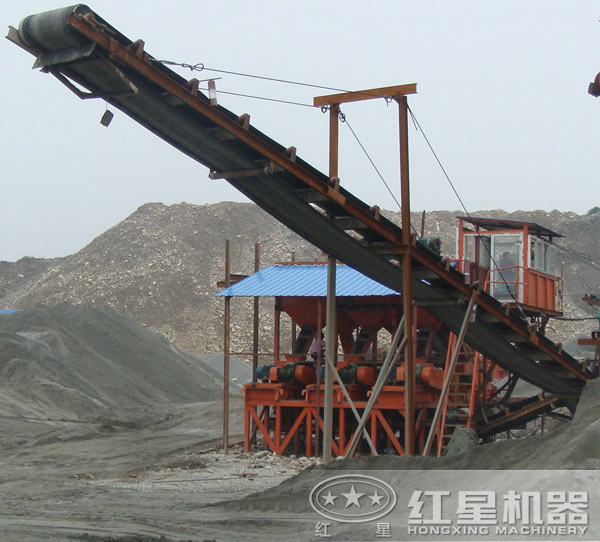 河卵石制砂現場