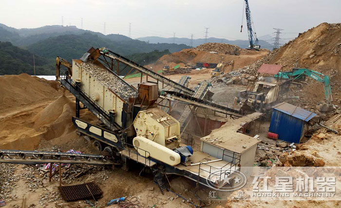 河卵石制砂現場 河卵石制砂現場