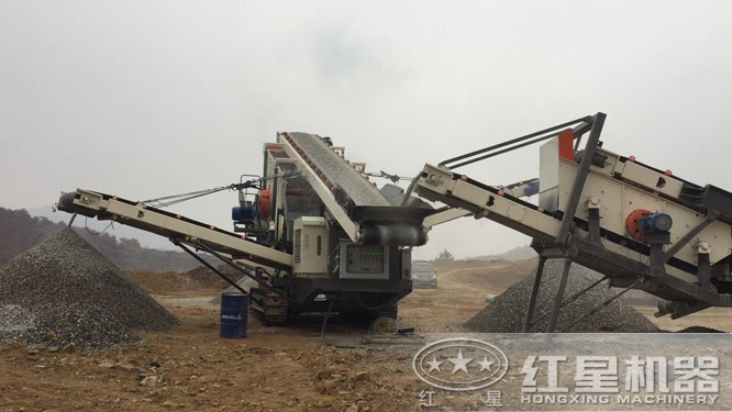履帶篩分站和履帶破碎站搭配生產石子 履帶篩分站和履帶破碎站搭配生產石子