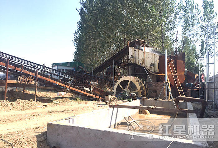 紅星機器配置的水洗砂機作業現場