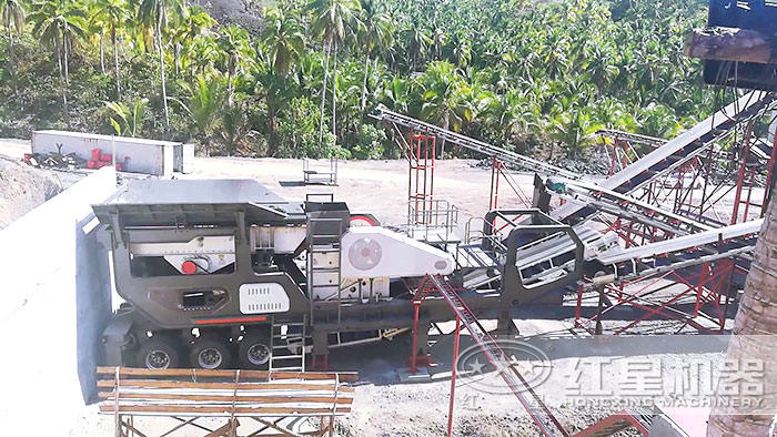 紅星移動(dòng)石子機(jī)搭載顎式破碎機(jī) 紅星移動(dòng)石子機(jī)搭載顎式破碎機(jī)