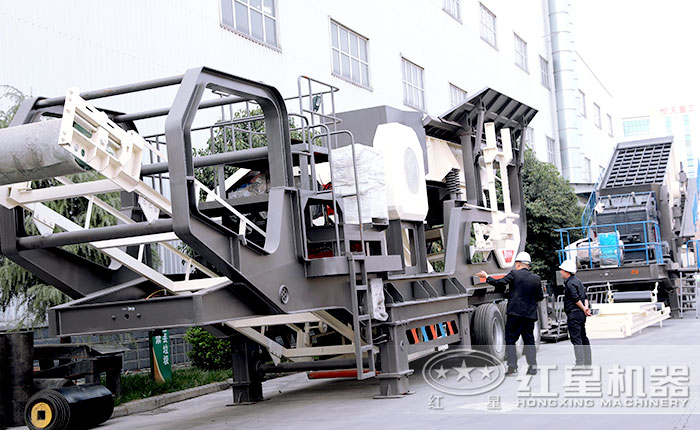 紅星可移動石子機用戶到廠實地考察