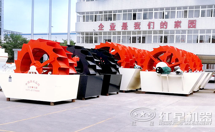 廠區整齊排放的洗砂機