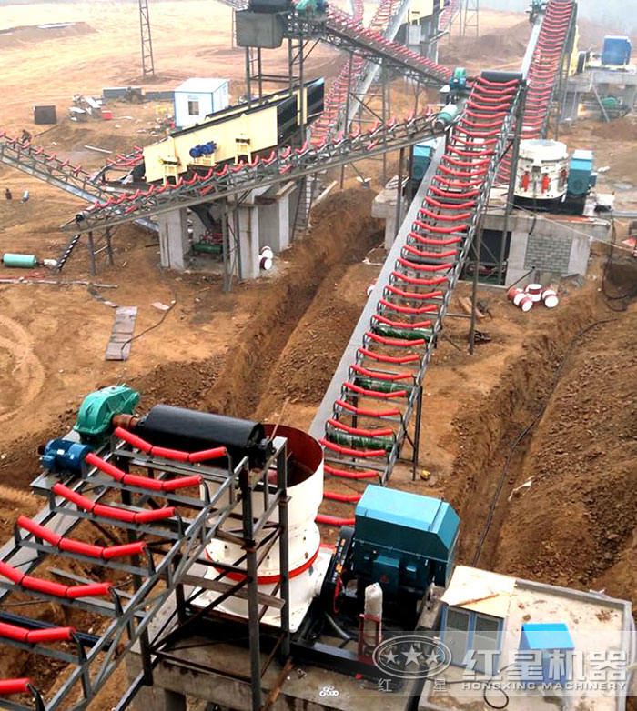 時產(chǎn)500噸固定砂石生產(chǎn)線現(xiàn)場