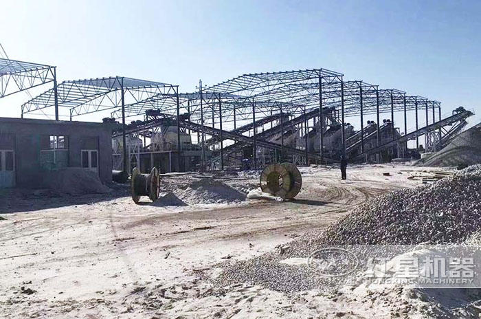 河北大型人工機制沙生產線現場 河北大型人工機制沙生產線現場